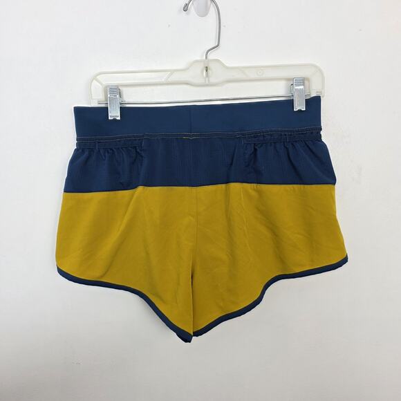 Brooks Blue Yellow Sporty Fitness Outdoor Sherpa 3" Split Shorts Size Small - Picture 6 of 7